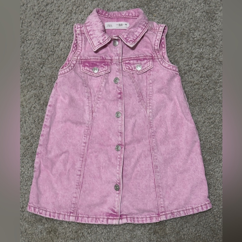 Zara pink denim dress